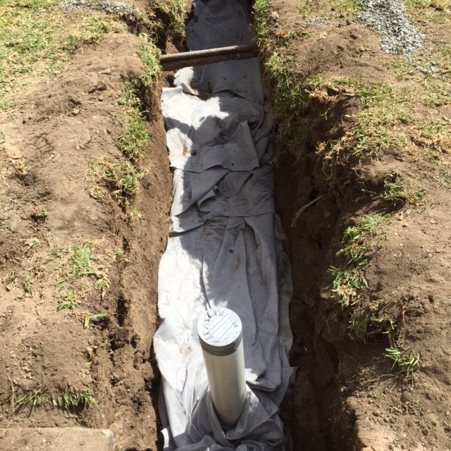 CMF Plumbing installed approx 70m of Agg lines across the front and the side of a unit block in Marrickville to collect dub soil drainage.