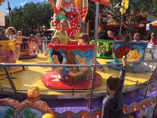 Louise and Ruby on the tea cups.