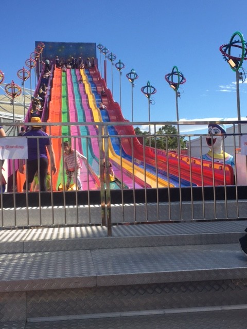 Harry far right, Marie second from right and me and Ruby third from right on the big slide. Happy days😀