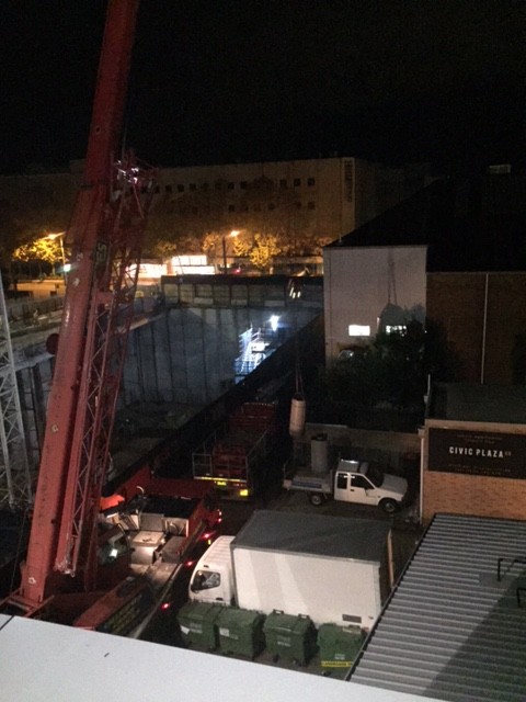 The old HWU getting lowered from the roof, onto the ute.