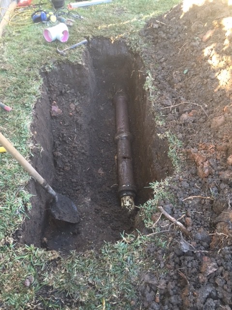 We CCTV inspected the sewer drainage and located two problem areas. We hand excavated. 