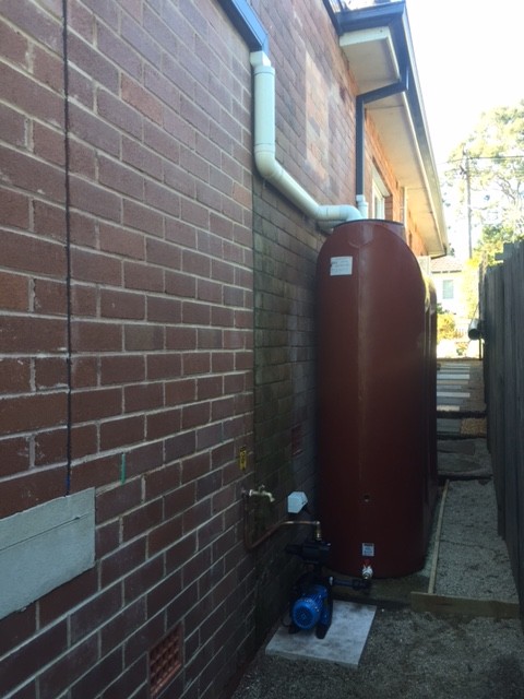 We connected the side two downpipes into the new stormwater tank.