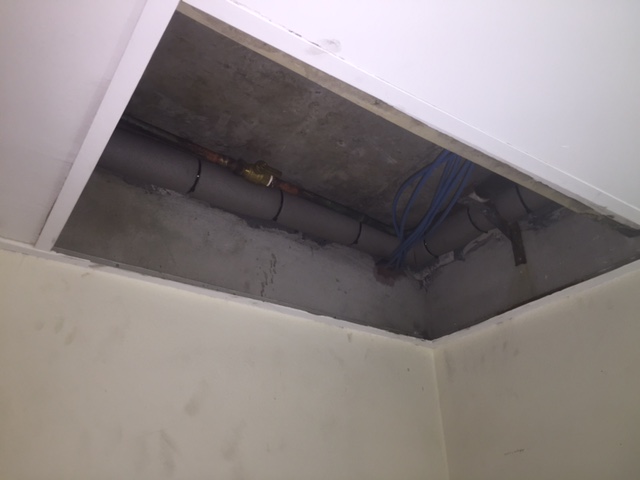 We lagged all the new copper hot water flow pipe. 