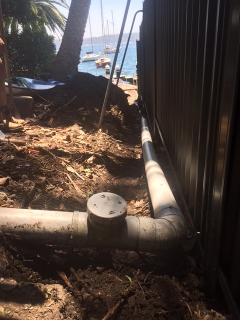 This is the old storm water pipe we had that the fencers damaged when installing the new fence.