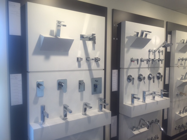 We installed four new tap boards: Bottom two boards: 8x wall mixers, 8x basin mixers; Top left board: 1x basin mixer, 1x bath wall mixer, 1x wall top assembly; Top right board: 1x basin set, 1x shower set, 1x pair of washing machine taps, 1x bath set.